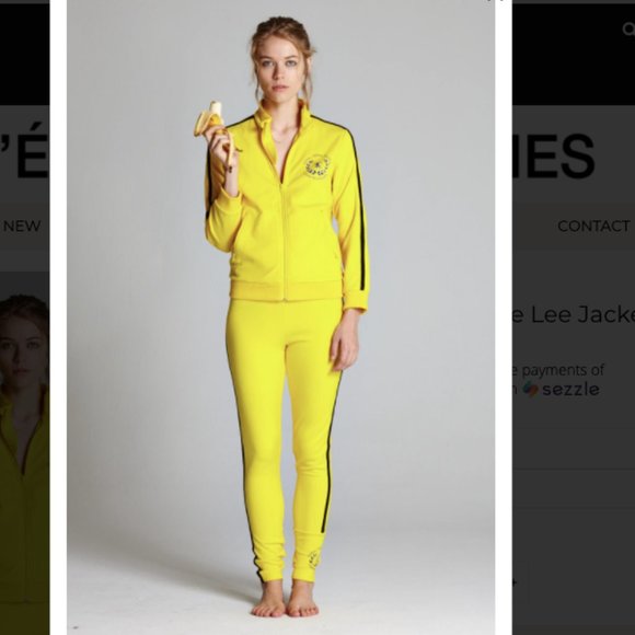 L’école Des Femmes The Bruce 2-Pc Kill Bill Yellow Track suit French Designer - Picture 3 of 12